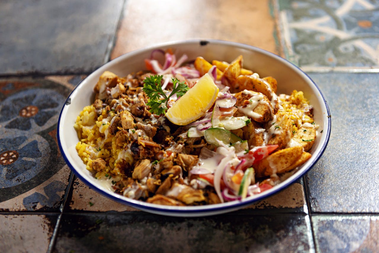 Indian Meal with Rice and Curry